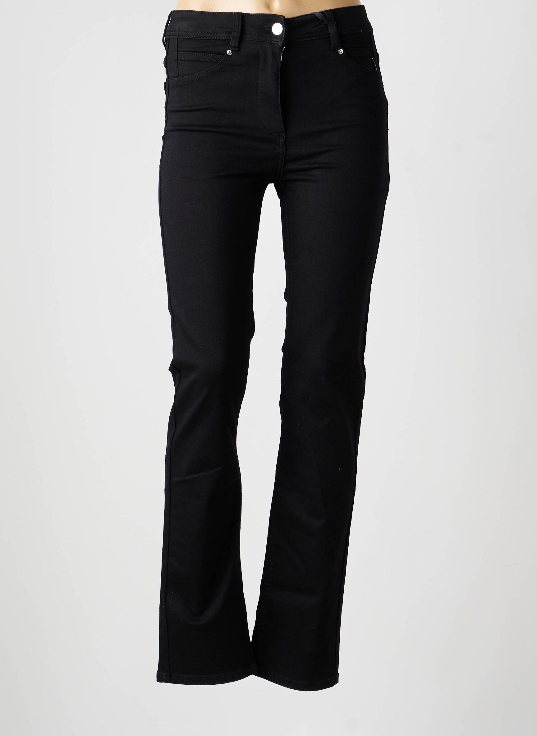Jeans skinny tissage brut taille normale noir JULIE GUERLANDE femme