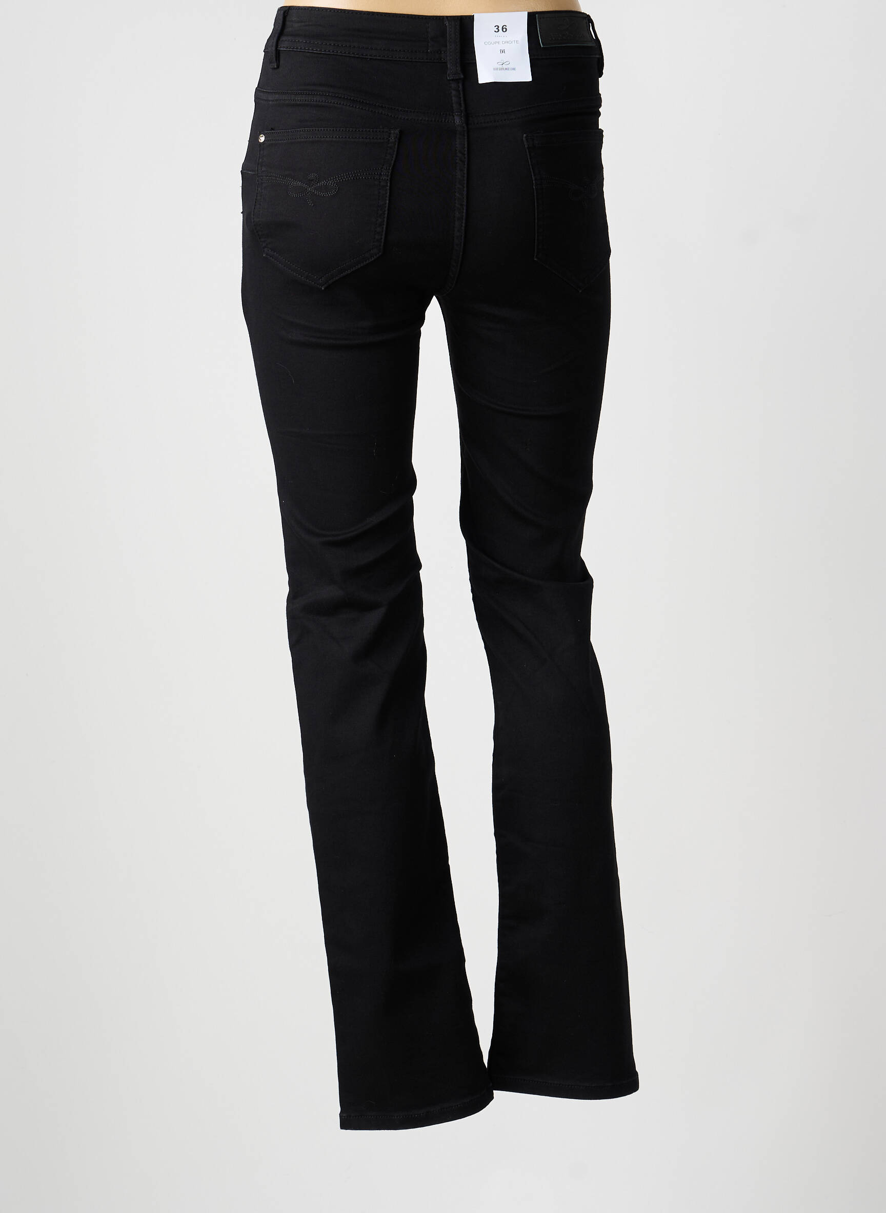 Jeans skinny tissage brut taille normale noir JULIE GUERLANDE femme