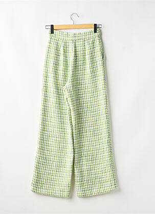 Pantalon droit fermeture zippée sous rabat boutonné taille normale vert STRADIVARIUS femme