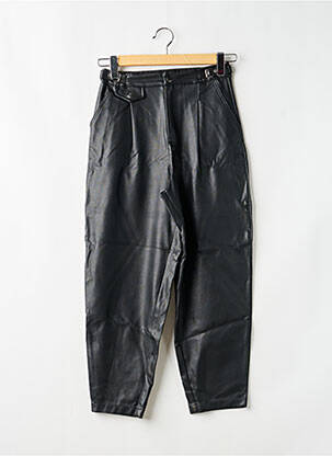 Pantalon large fermeture zippée sous rabat boutonné taille normale noir ZARA femme