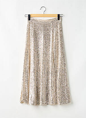 Jupe mi-longue taille normale beige H&M femme
