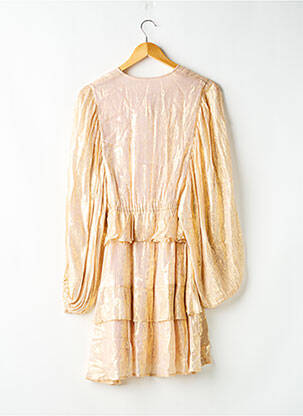 Robe mi-longue coupe fluide manches longues beige SUNDRESS femme