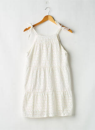 Robe mi-longue coupe fluide fines bretelles blanc ZARA femme