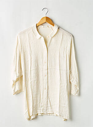 Chemisier imprimé fantaisie manches longues beige AMERICAN VINTAGE femme