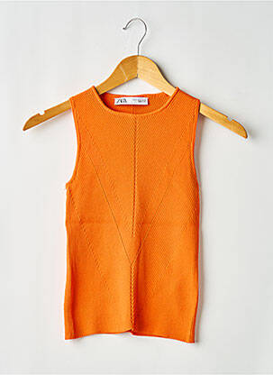 Top stretch sans manche orange ZARA femme