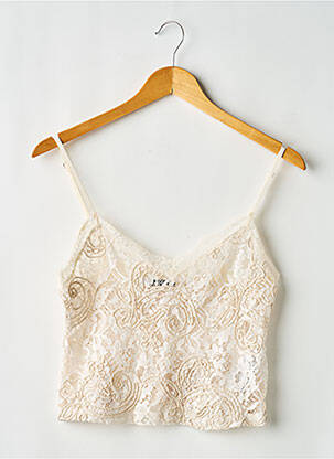 Top coupe cintrée fines bretelles beige ZARA femme
