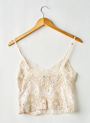 Top coupe cintrée fines bretelles beige ZARA femme