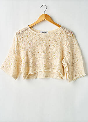 Top col rond manches 3/4 beige NOT YOUR GIRL femme