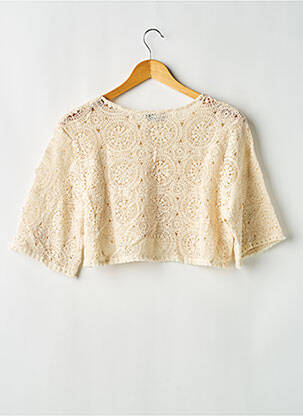Top col rond manches 3/4 beige NOT YOUR GIRL femme