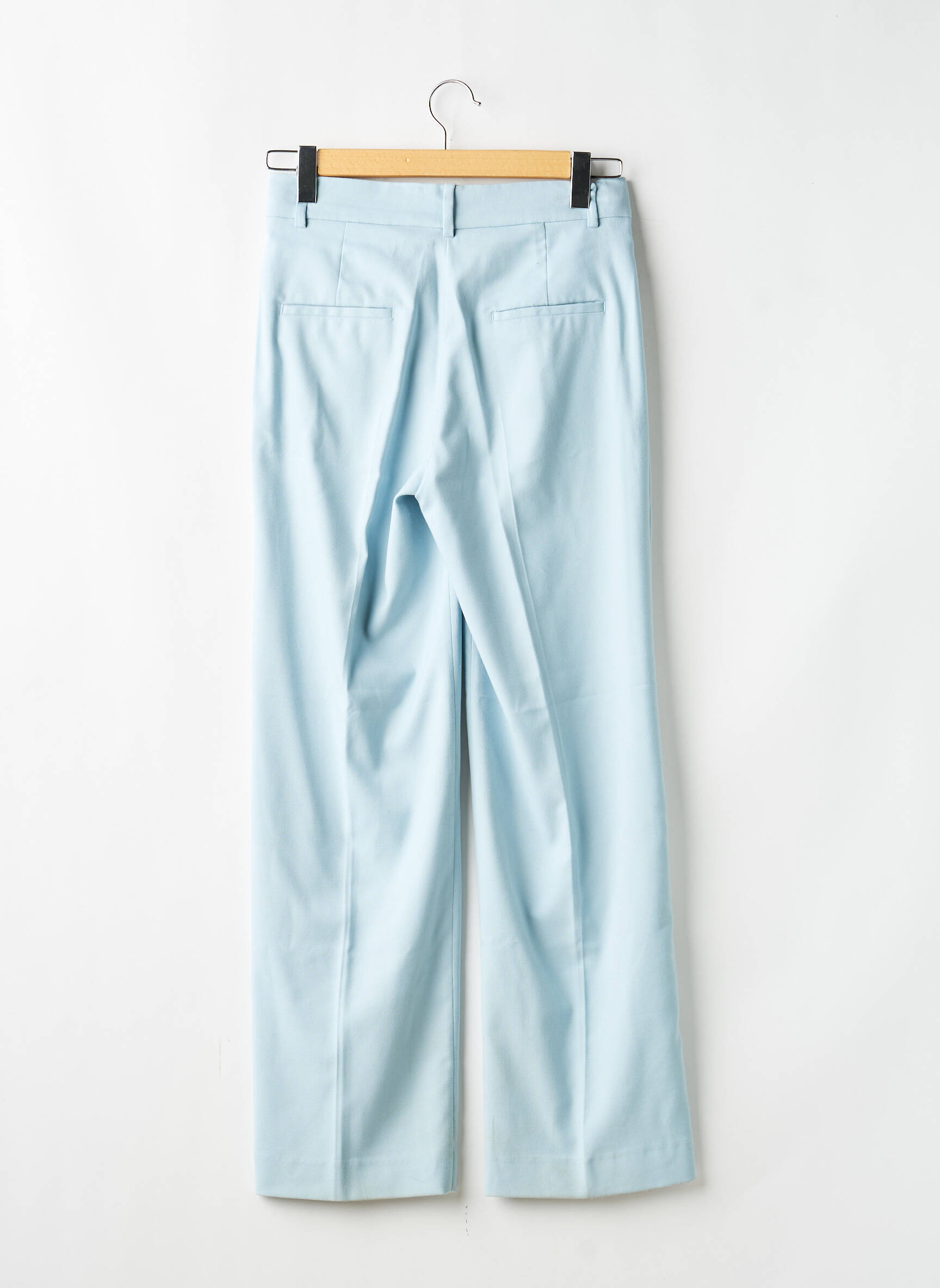 Pantalon chino tissage popeline taille normale bleu ZARA femme