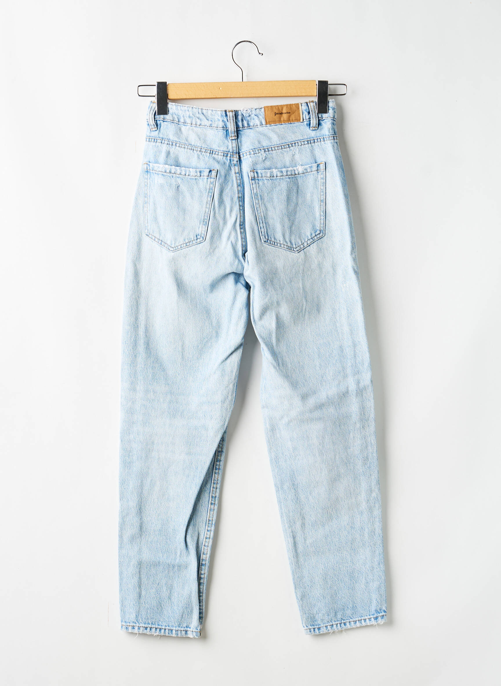 Jeans coupe slim tissage brut taille normale bleu STRADIVARIUS femme