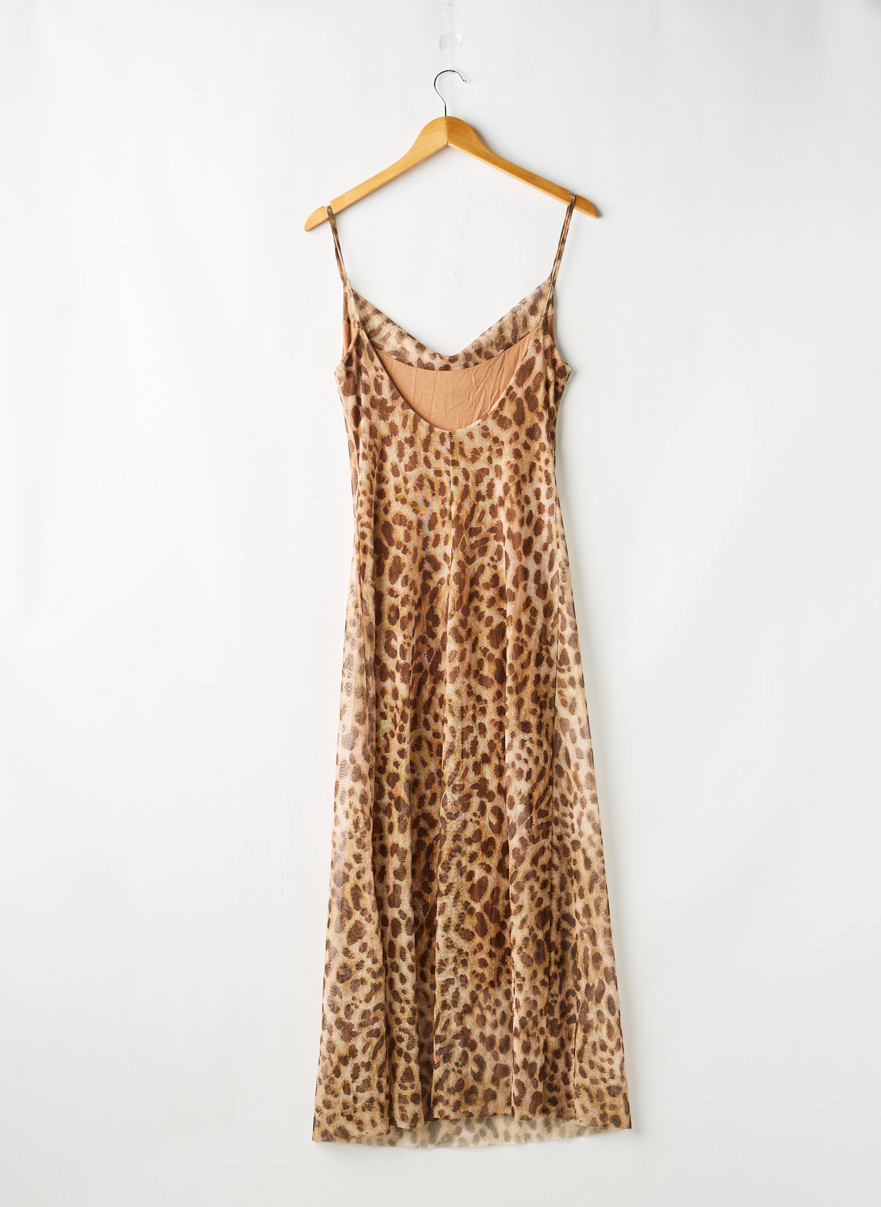 Robe longue fines bretelles fines bretelles marron NEW COLLECTION femme