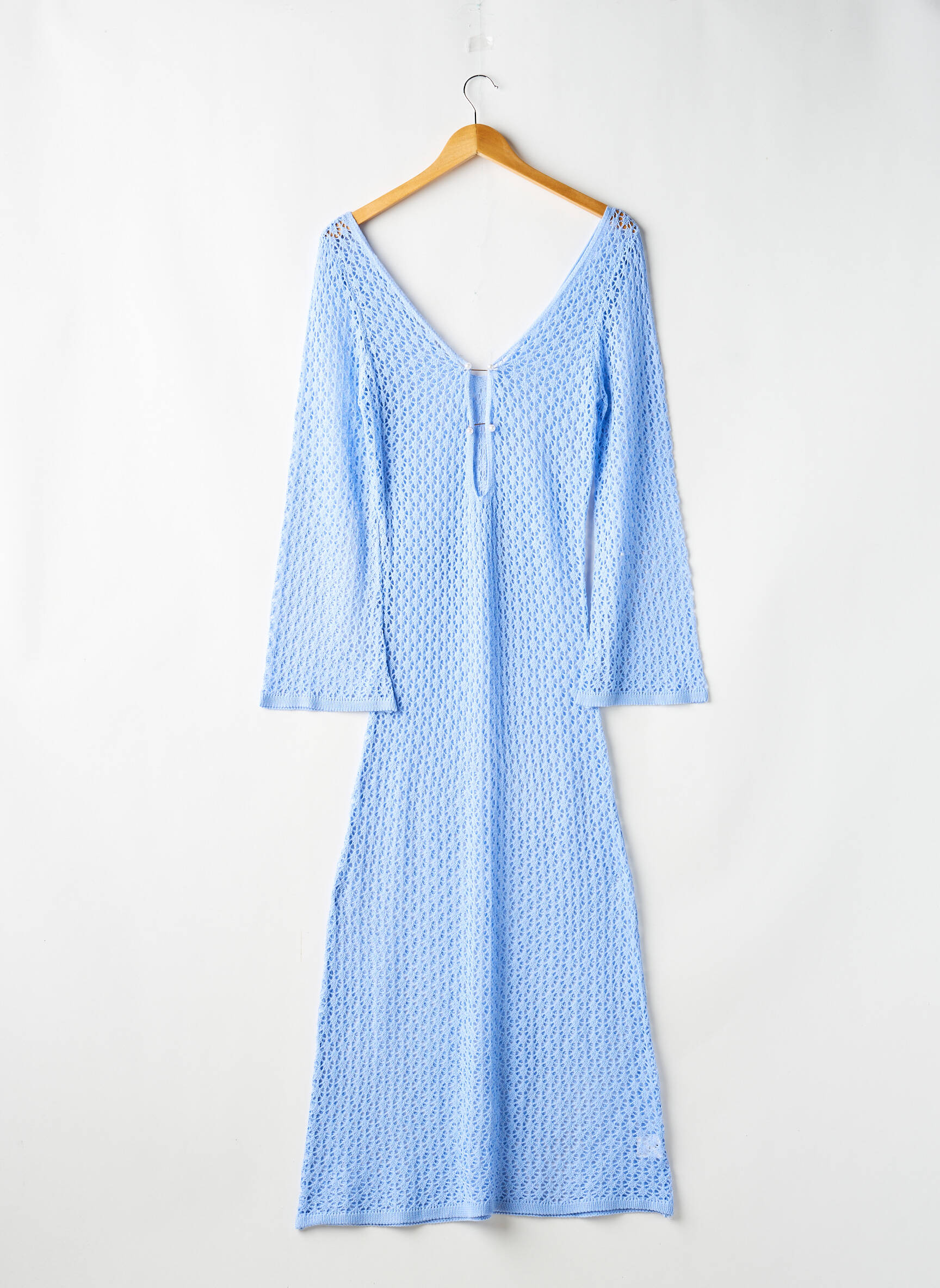Robe de plage coupe cintrée bleu SANS MARQUE femme