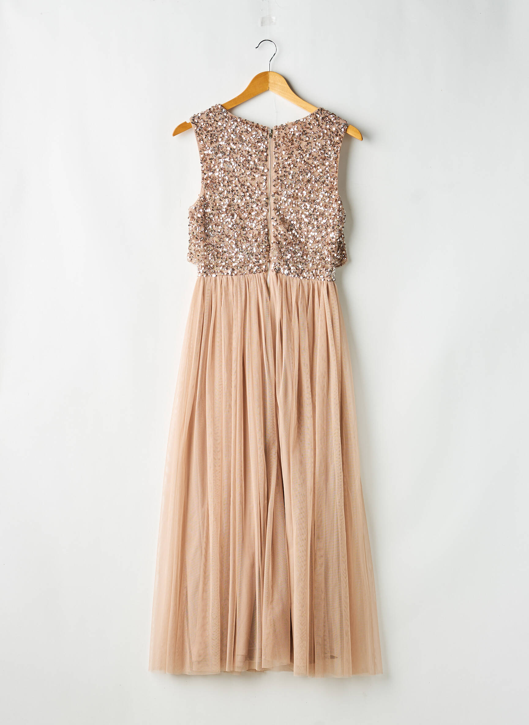 Robe longue sans manche sans manche beige MAYA DELUXE femme
