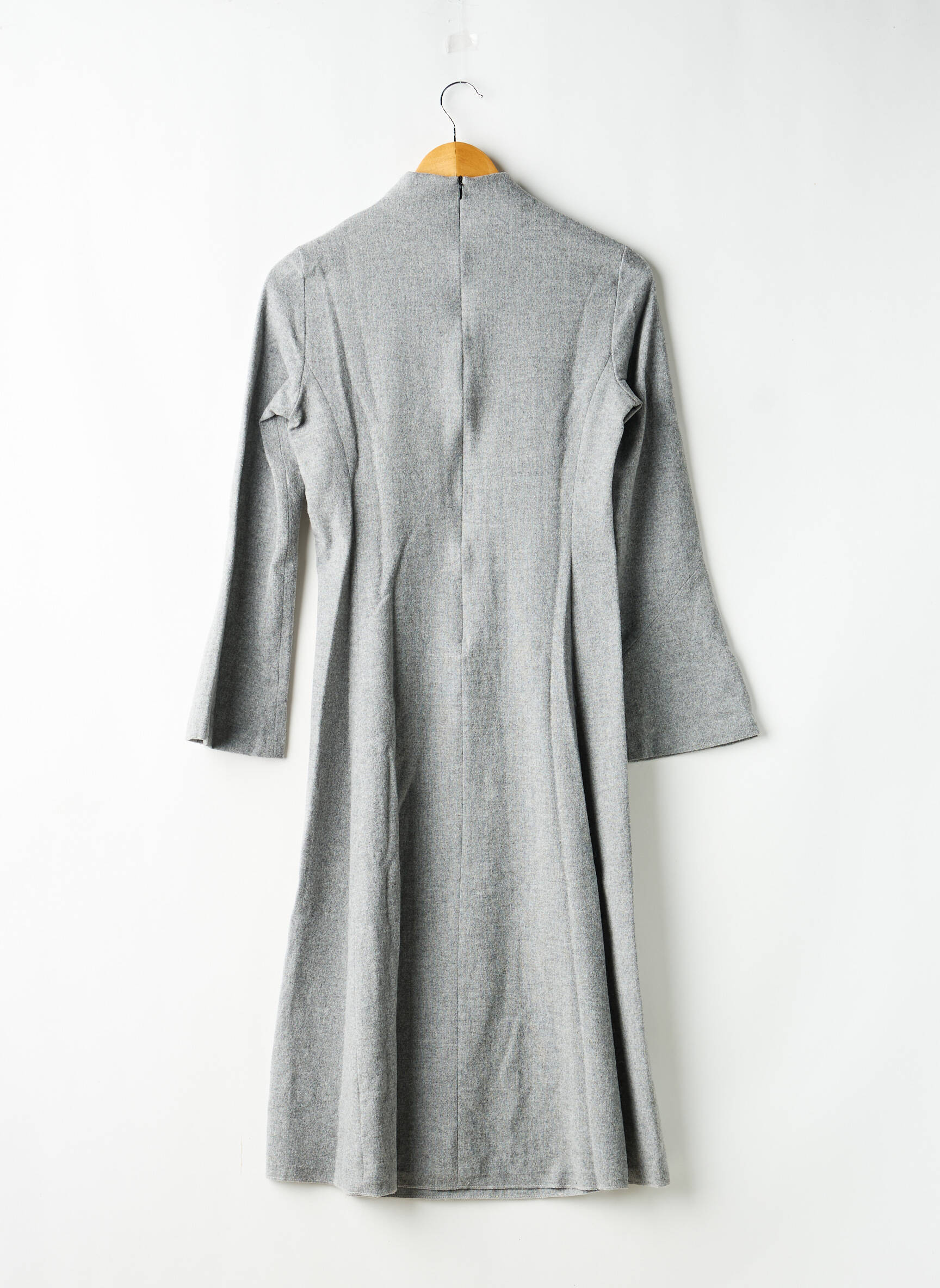 Robe pull tissage chiné manches longues gris ZARA femme