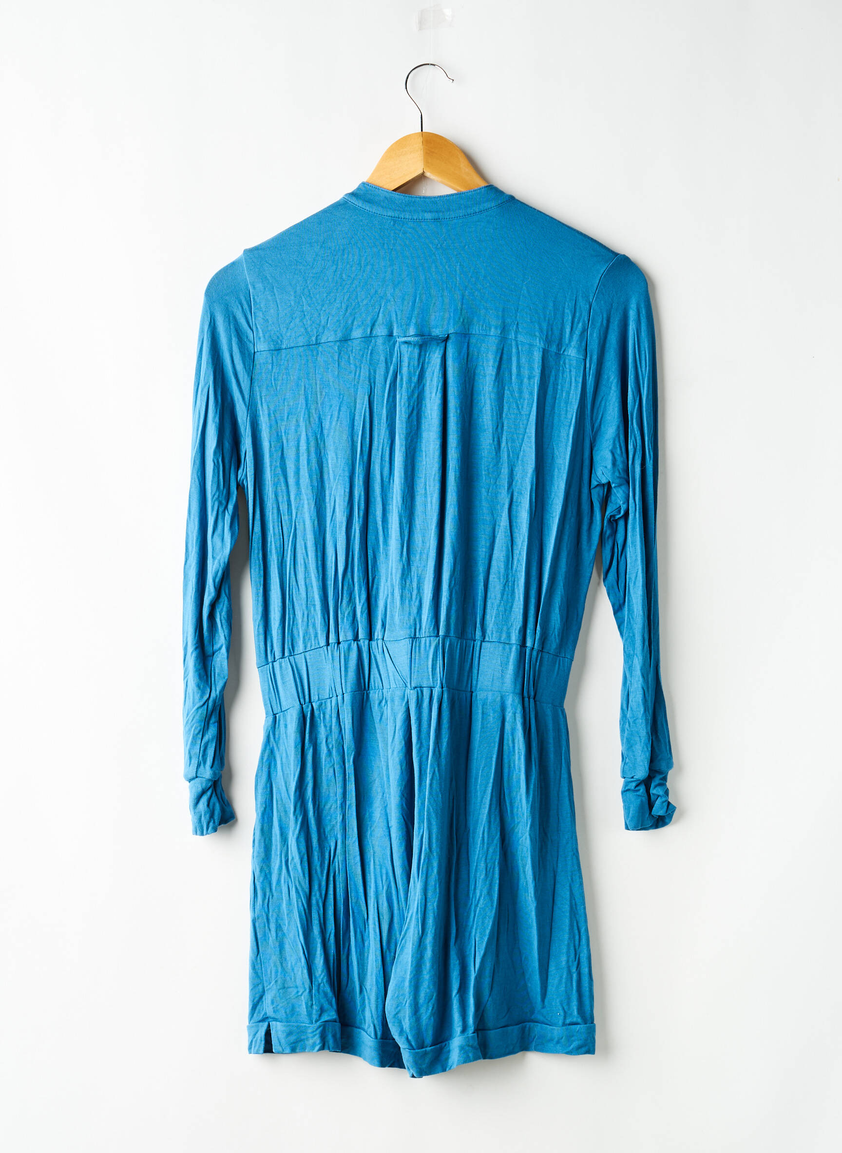 Combishort fermeture boutonnée sur le devant manches longues bleu MAISON LEJABY femme
