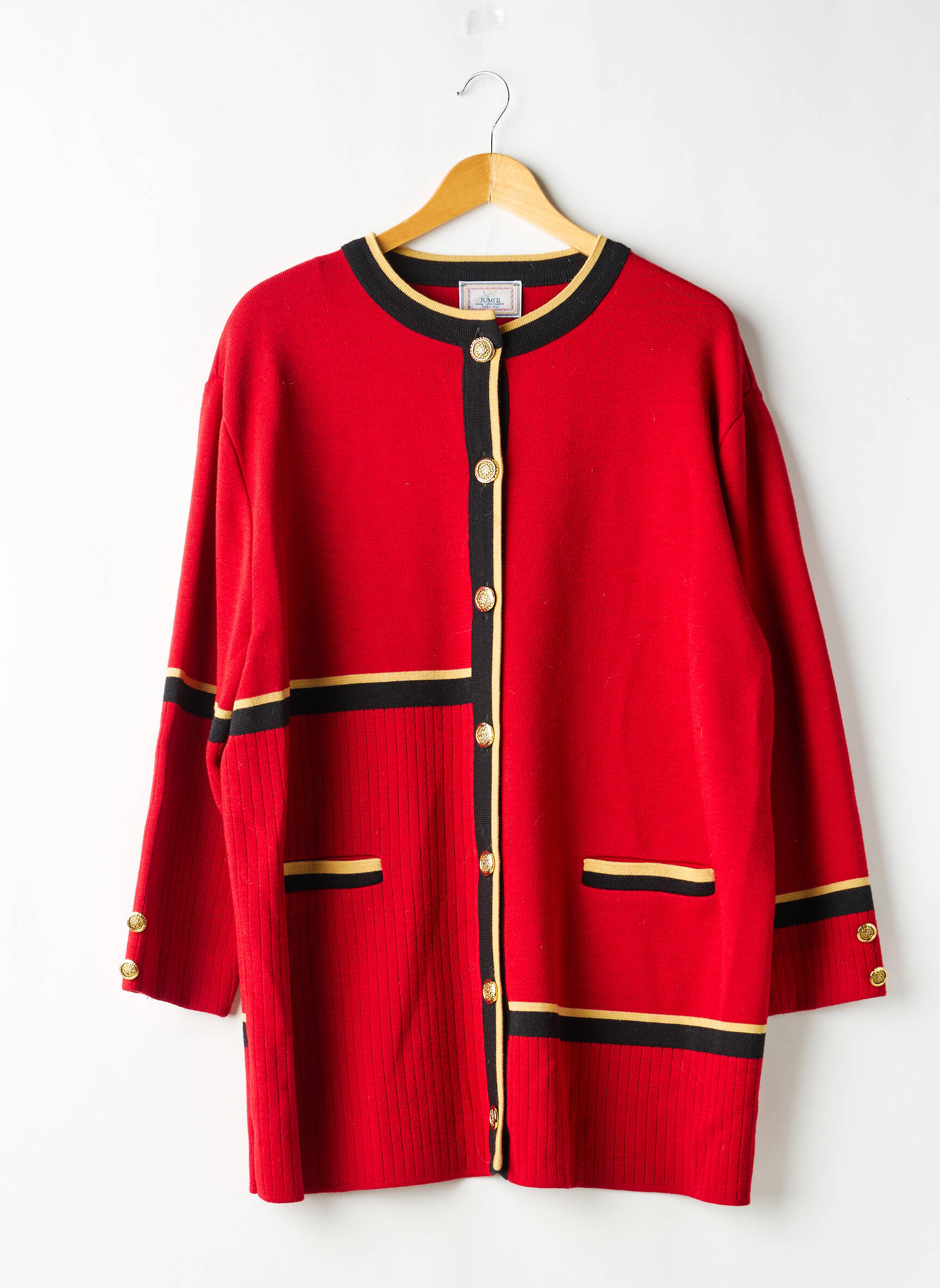 Veste casual col rond rouge JUMFIL femme