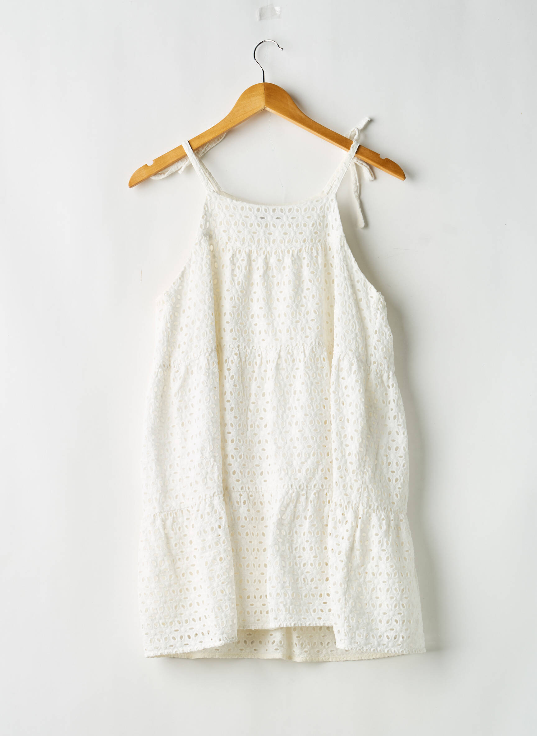 Robe mi-longue coupe fluide fines bretelles blanc ZARA femme