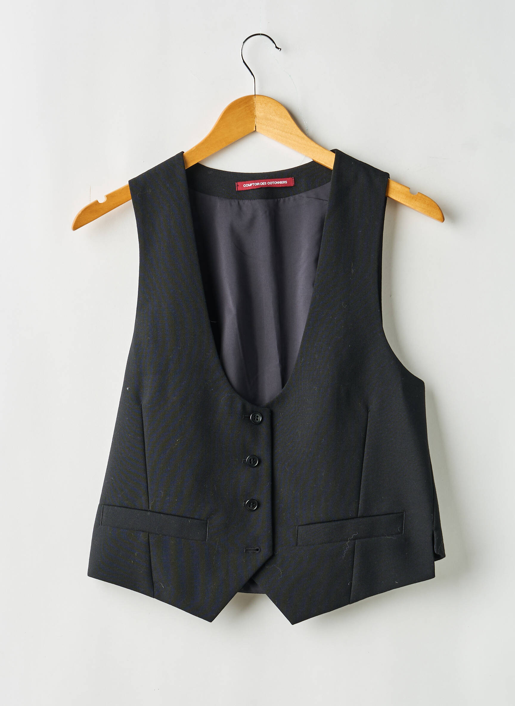 Gilet sans manche coupe cintrée noir COMPTOIR DES COTONNIERS femme