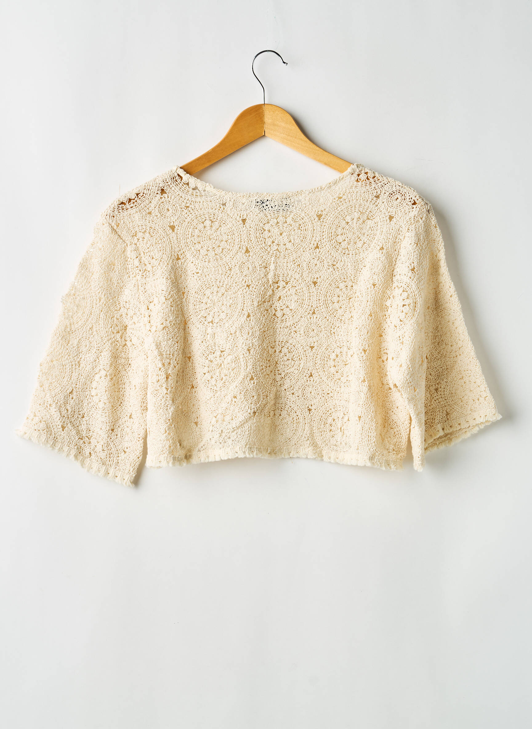 Top col rond manches 3/4 beige NOT YOUR GIRL femme