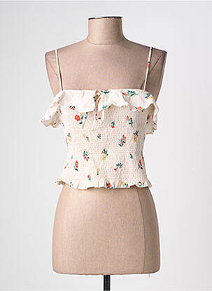 Top col carré sans manche beige ZARA femme