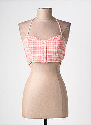 Top coupe cintrée sans manche rouge WILD HONEY femme