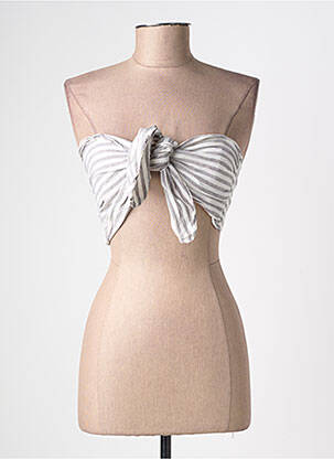 Top coupe cintrée sans manche gris SANS MARQUE femme