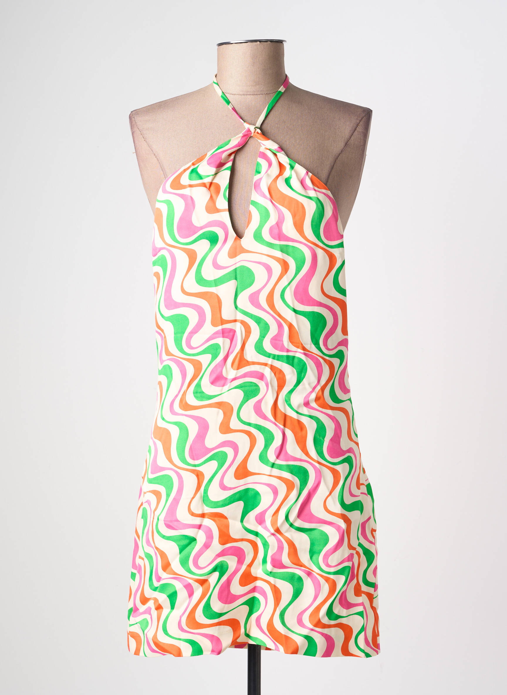 Robe courte sans manche sans manche vert ZARA femme