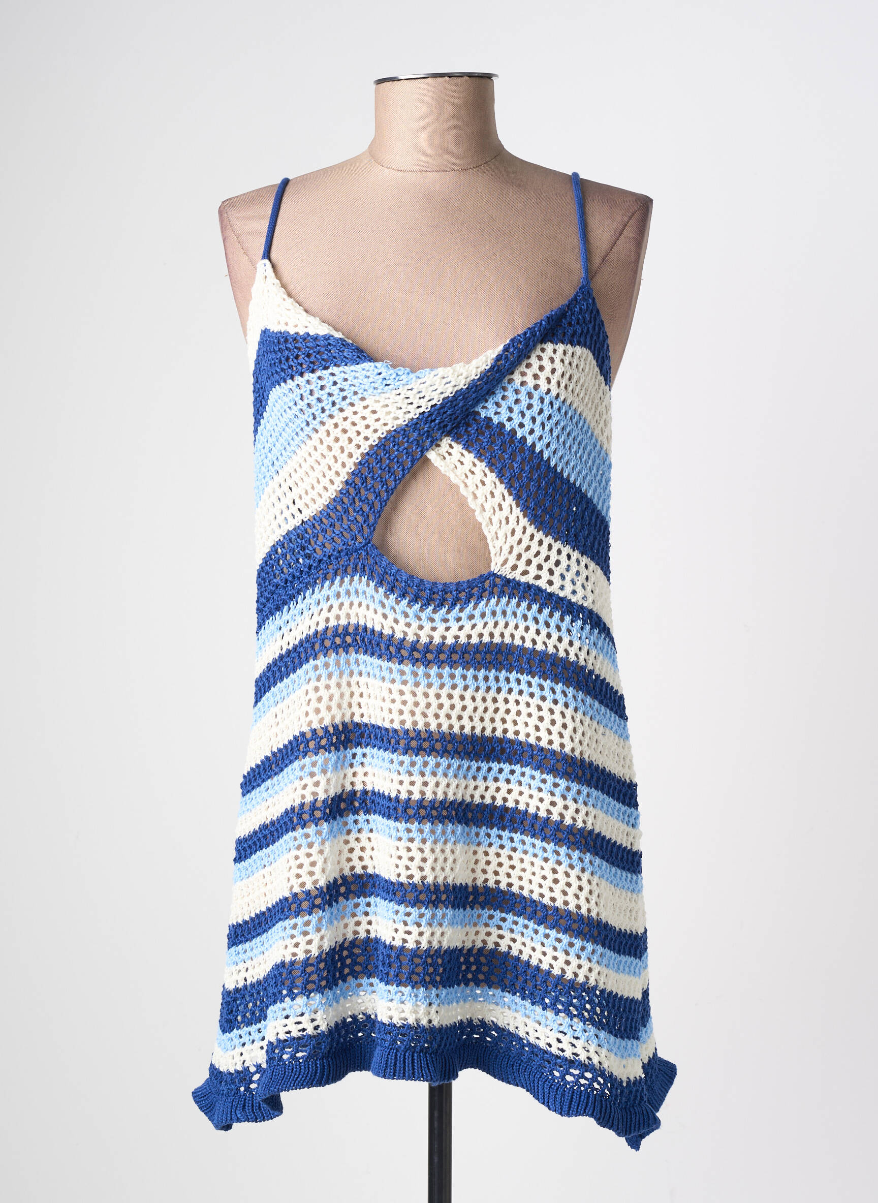 Robe de plage coupe cintrée bleu SANS MARQUE femme