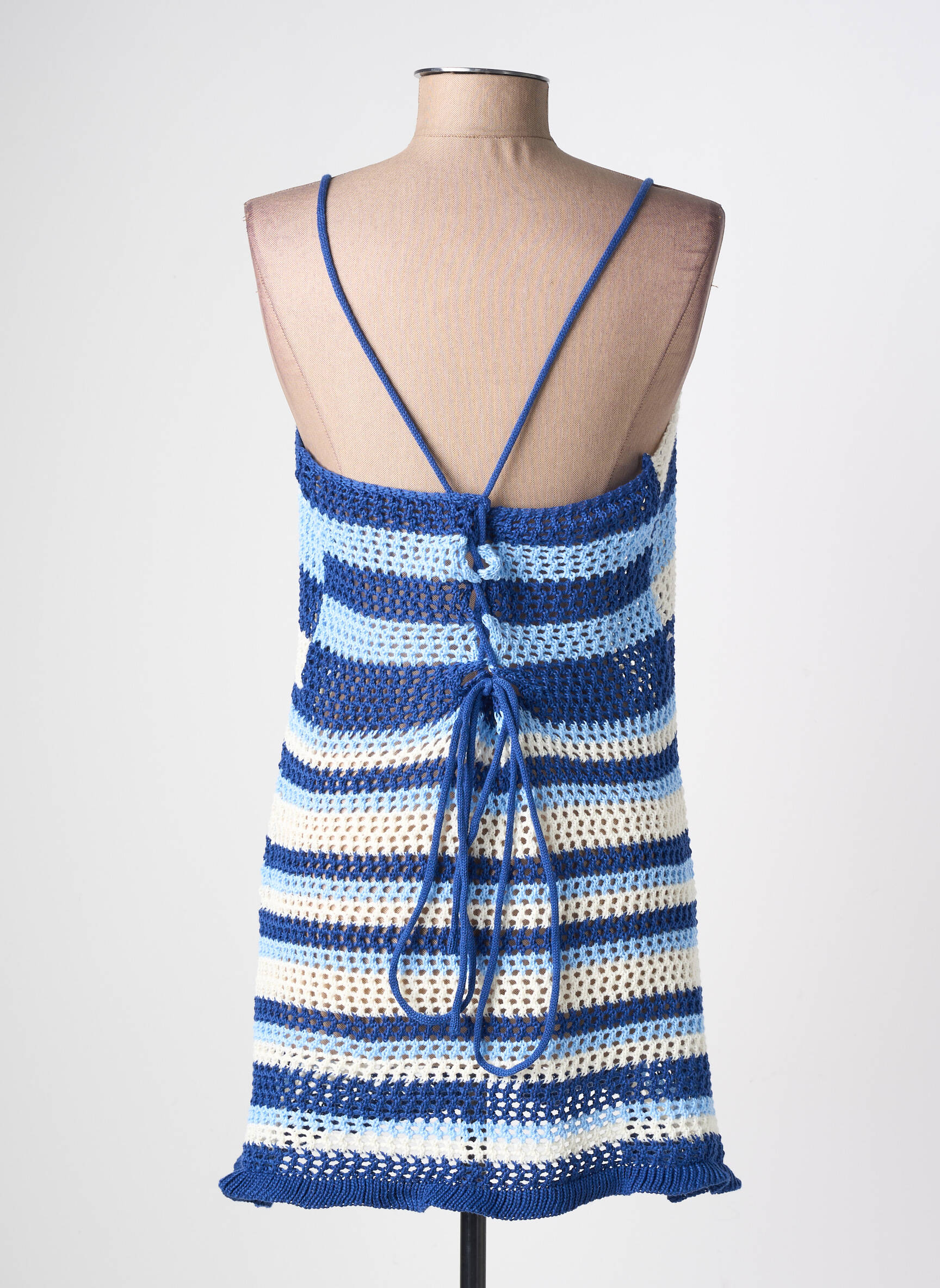 Robe de plage coupe cintrée bleu SANS MARQUE femme