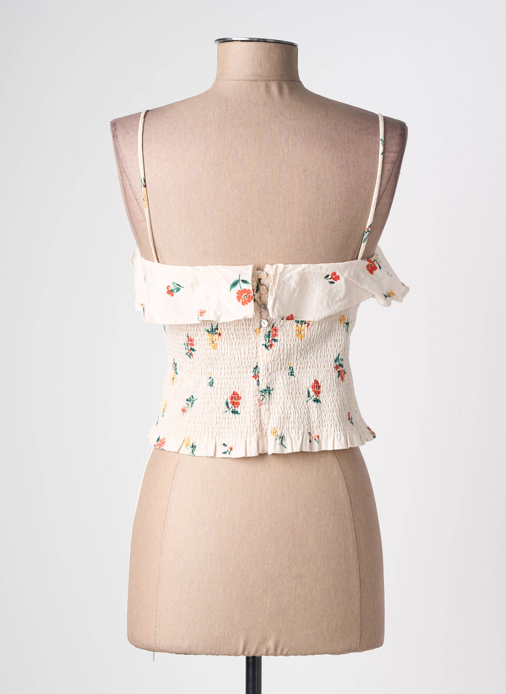 Top col carré sans manche beige ZARA femme