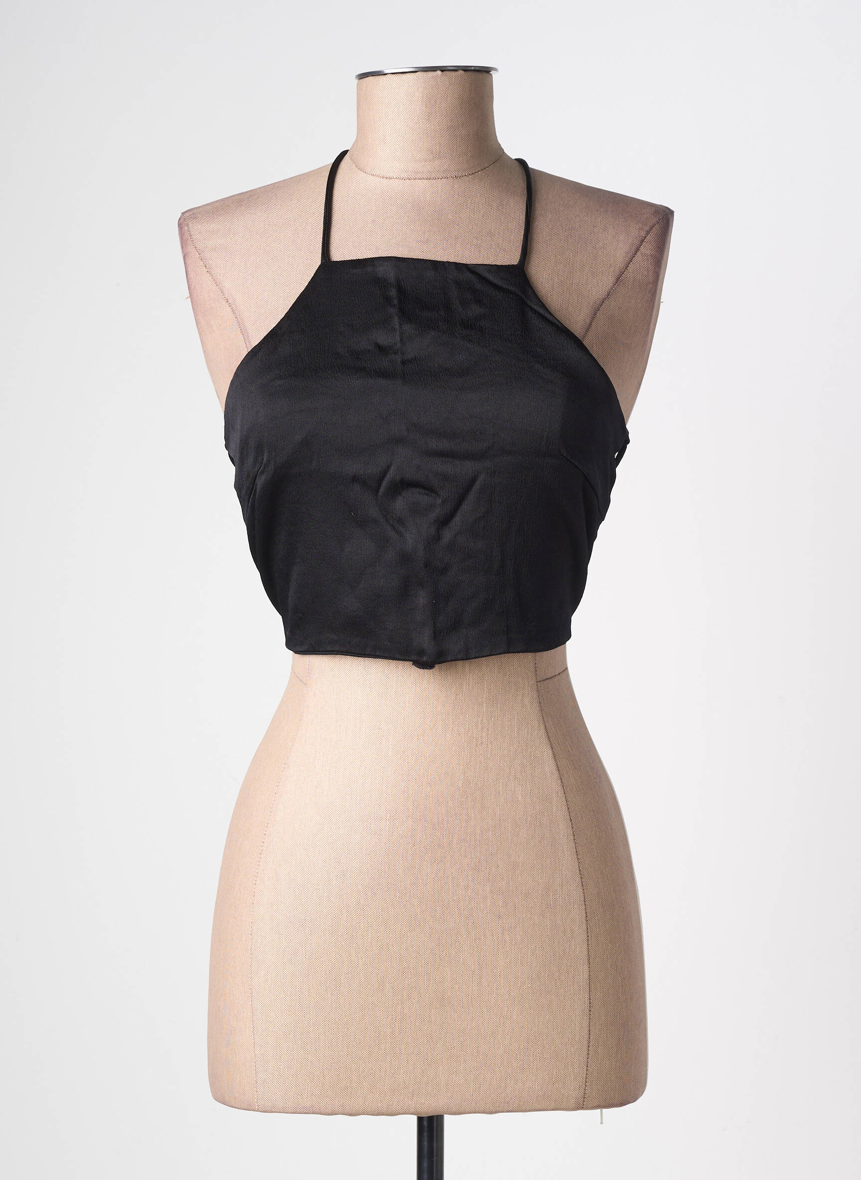 Top col carré sans manche noir ZARA femme