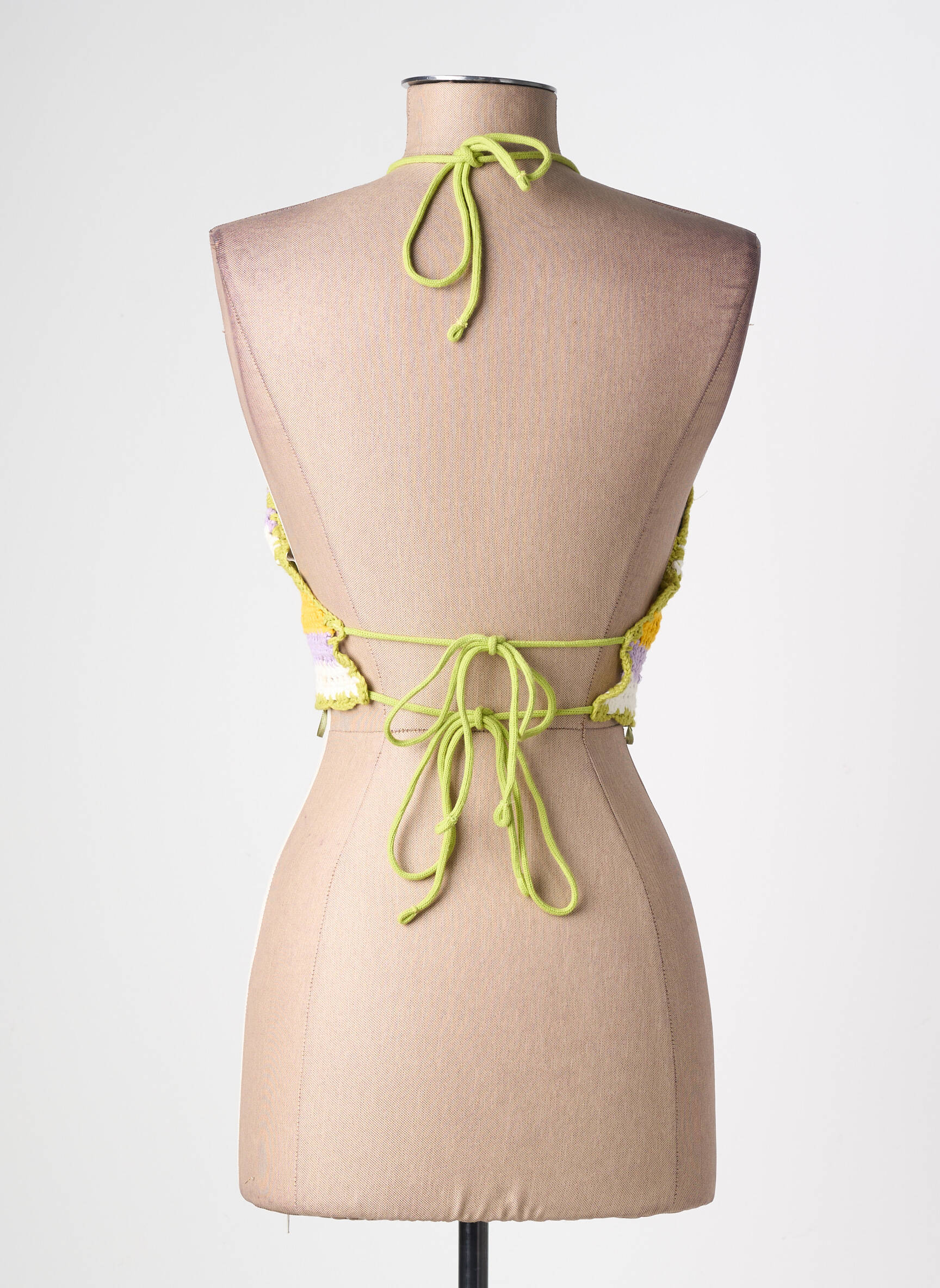 Top col carré sans manche jaune ZARA femme