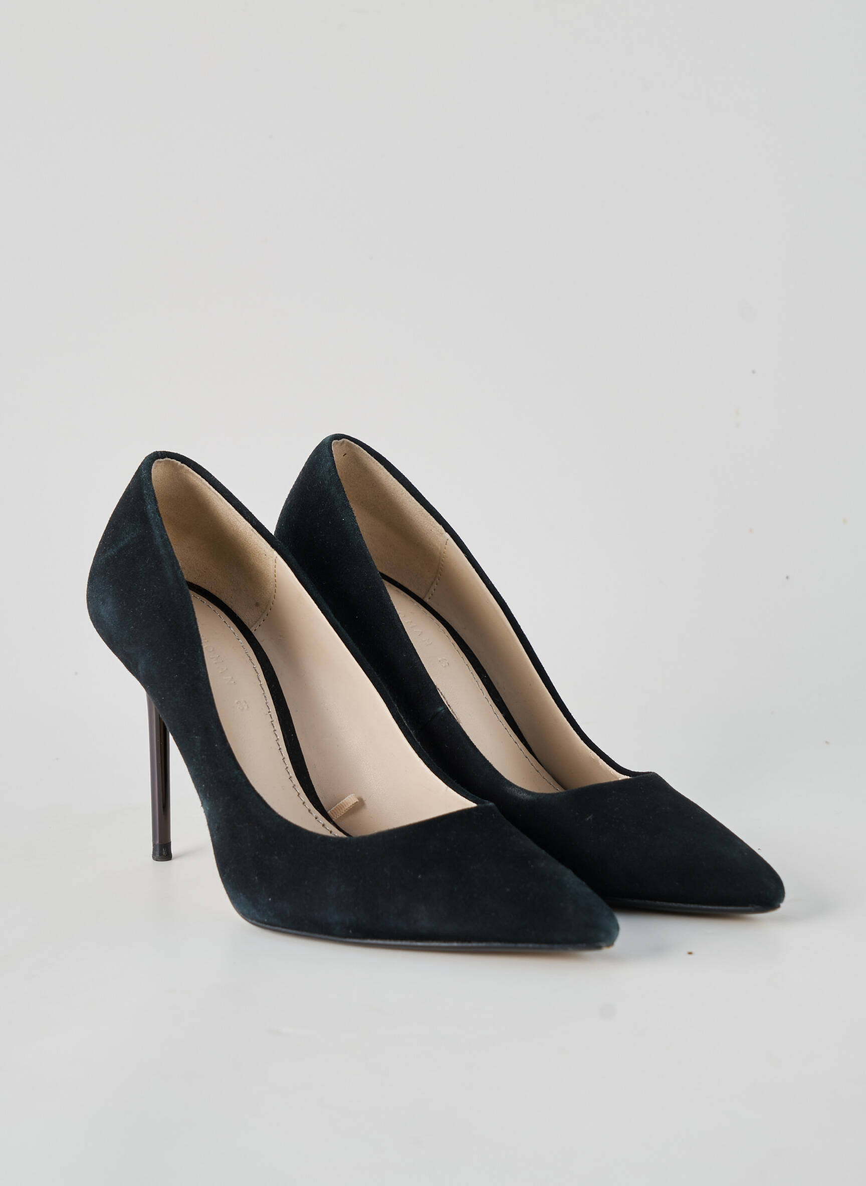 Escarpins nubuck talon de 7 à 9cm noir ZARA femme
