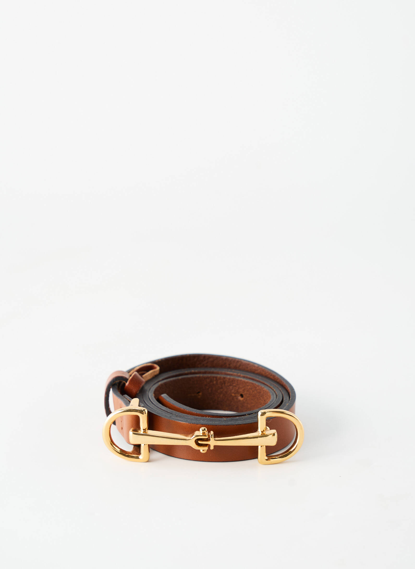 Ceinture tissage simili-cuir marron MASSIMO DUTTI femme