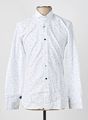 Chemise manches longues imprimé fantaisie blanc ASHTON homme