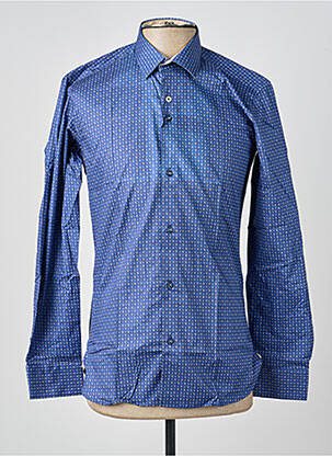 Chemise manches longues imprimé fantaisie bleu ASHTON homme