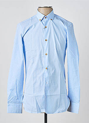 Chemise manches longues poignets boutonnés bleu ASHTON homme