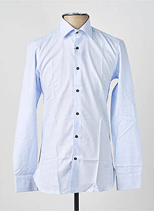 Chemise manches longues poignets boutonnés bleu ASHTON homme