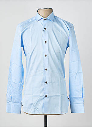 Chemise manches longues poignets boutonnés bleu ASHTON homme