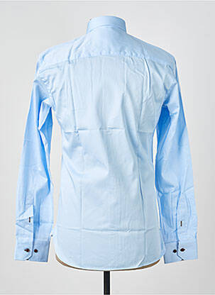 Chemise manches longues poignets boutonnés bleu ASHTON homme