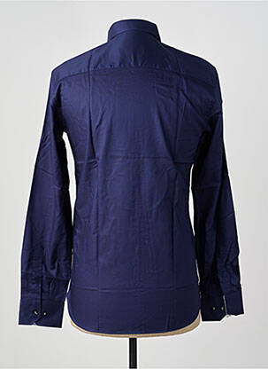 Chemise manches longues poignets boutonnés bleu ASHTON homme