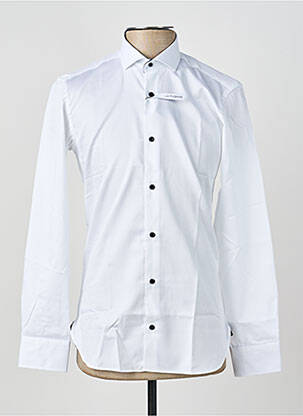 Chemise manches longues poignets boutonnés blanc ASHTON homme