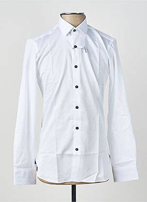 Chemise manches longues poignets boutonnés blanc ASHTON homme
