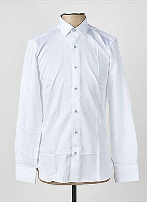 Chemise manches longues poignets boutonnés blanc ASHTON homme
