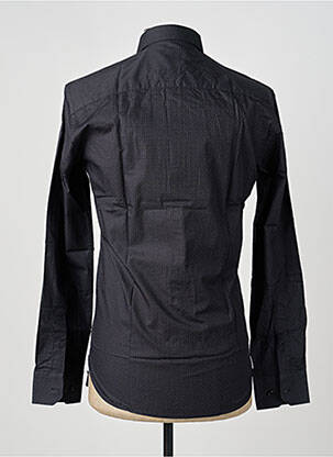 Chemise manches longues poignets boutonnés noir ASHTON homme