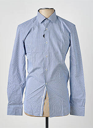 Chemise manches longues poignets boutonnés bleu ASHTON homme