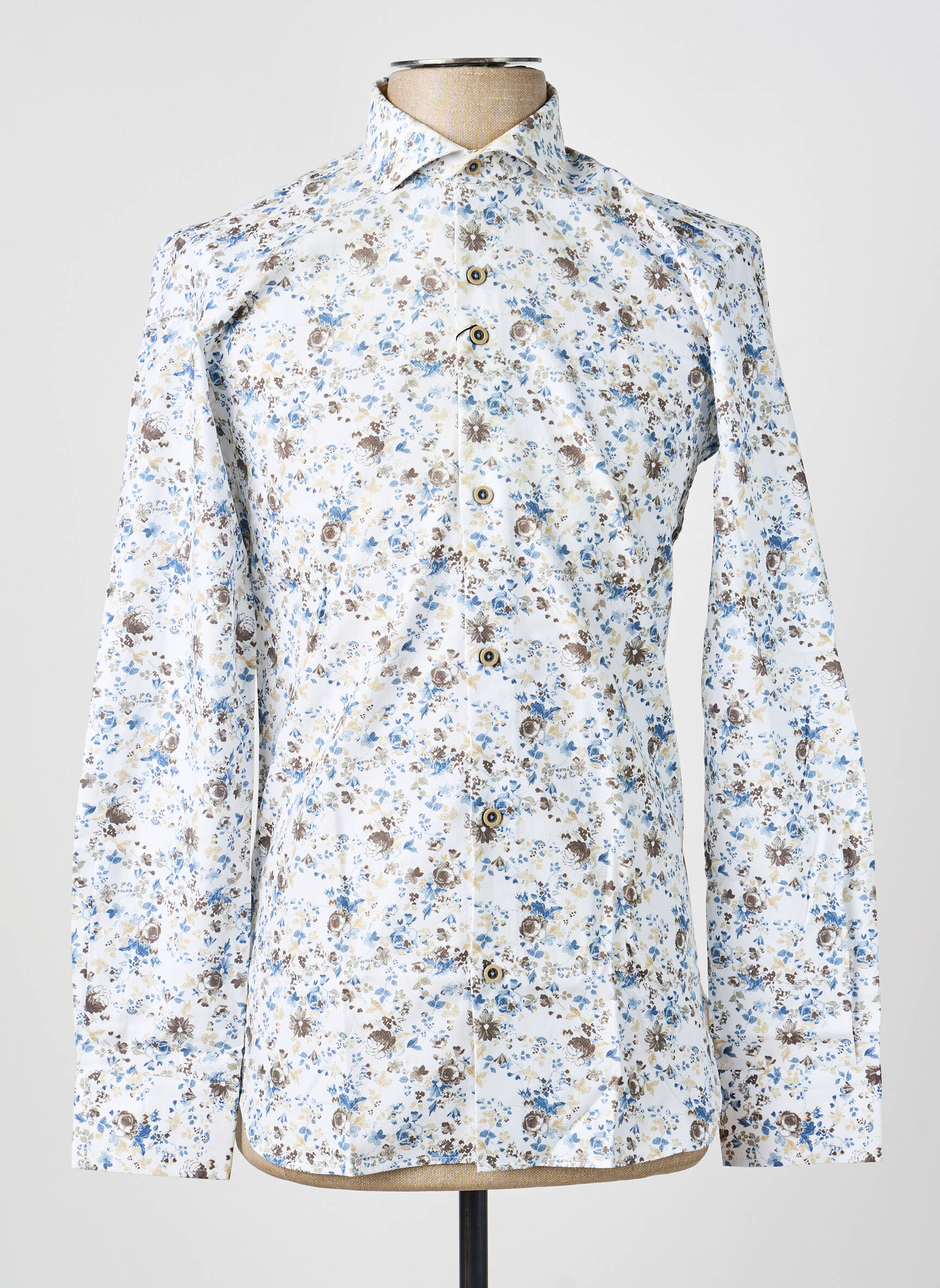 Chemise manches longues poignets boutonnés blanc ASHTON homme