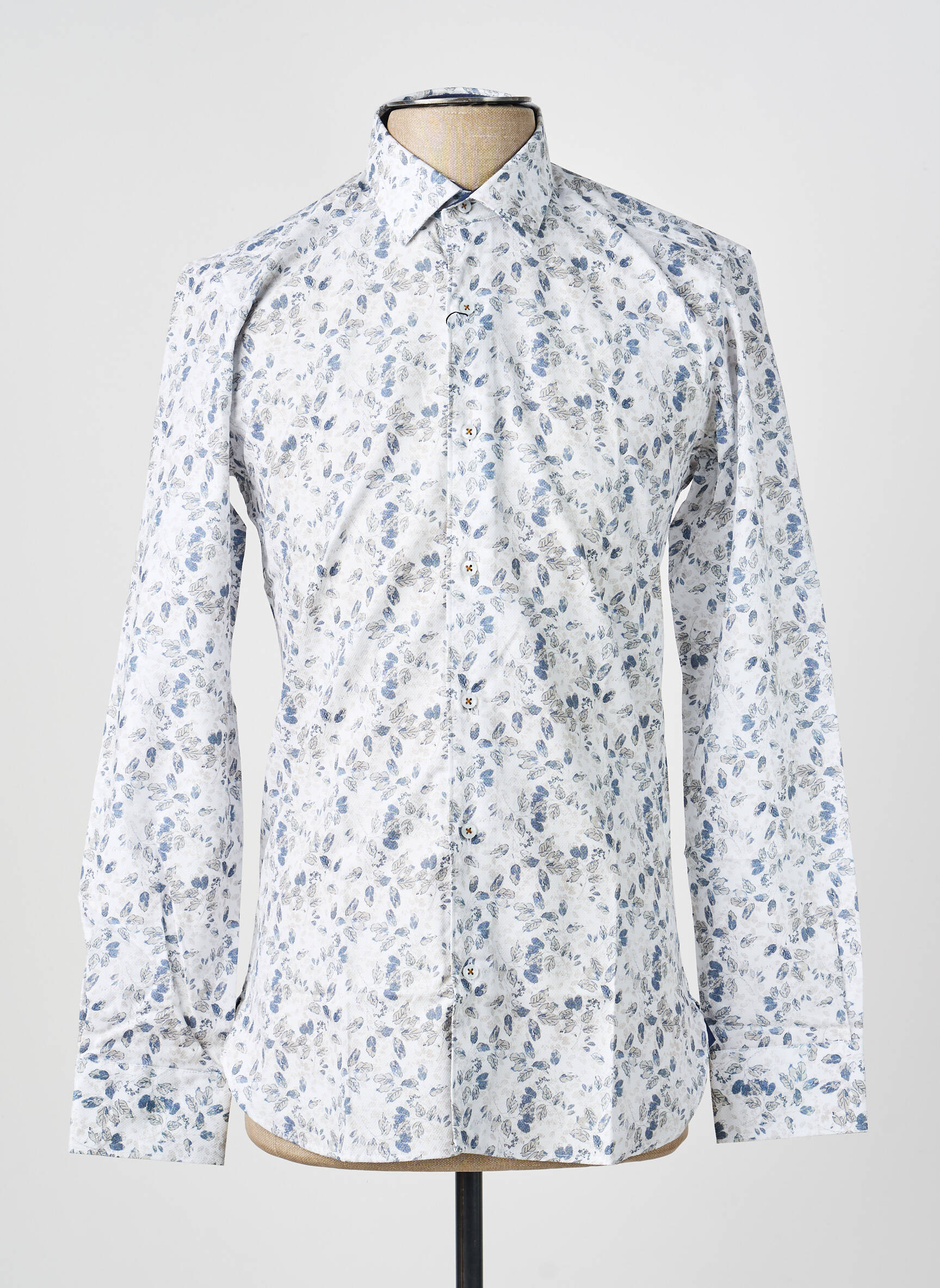 Chemise manches longues imprimé fantaisie blanc ASHTON homme