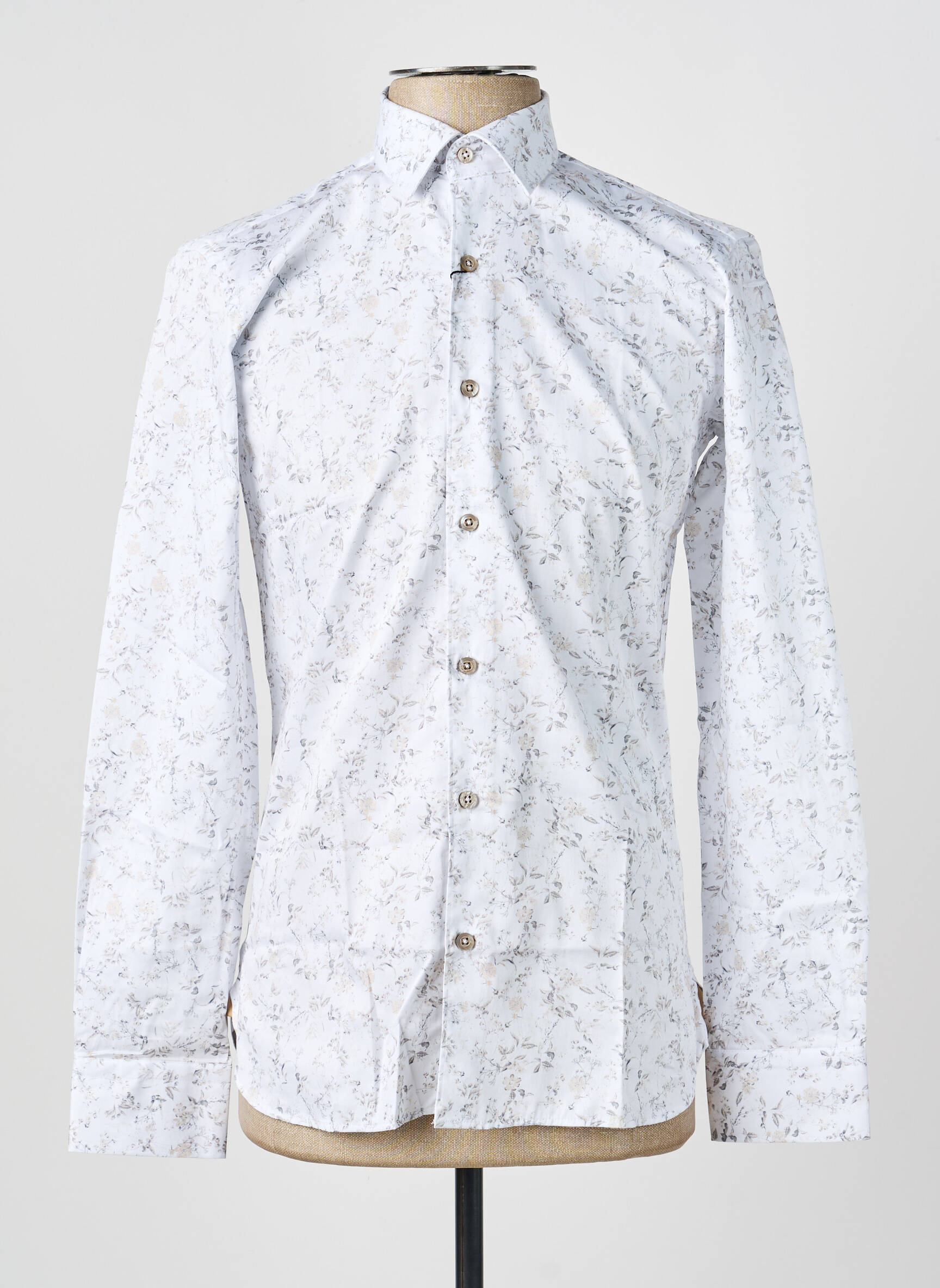 Chemise manches longues poignets boutonnés blanc ASHTON homme